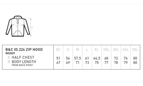 rozmery mikina 224 zips